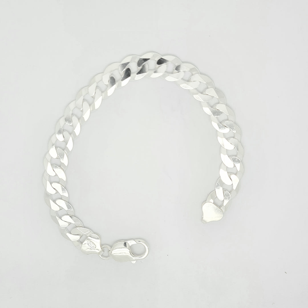 Sterling silver gents curb bracelet 34489 - Armin Lowe Jewellers