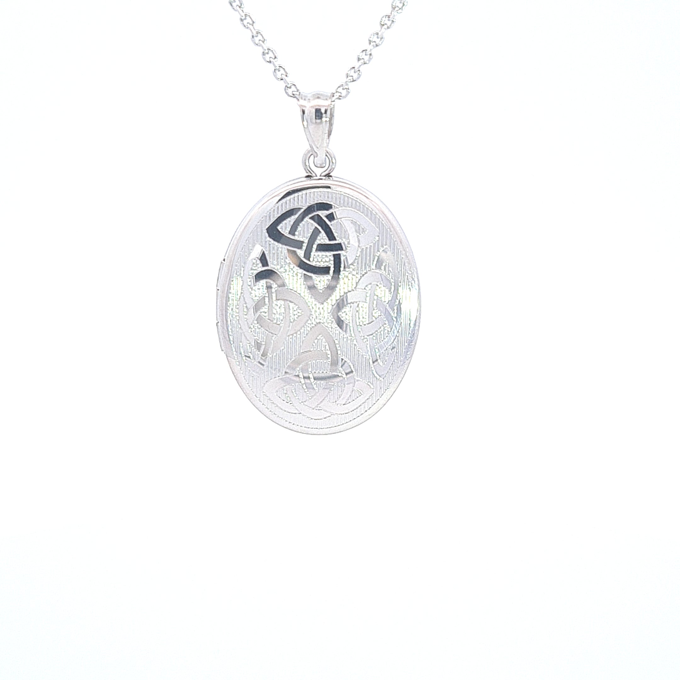 Celtic pattern locket with container insert 36711 - Armin Lowe Jewellers