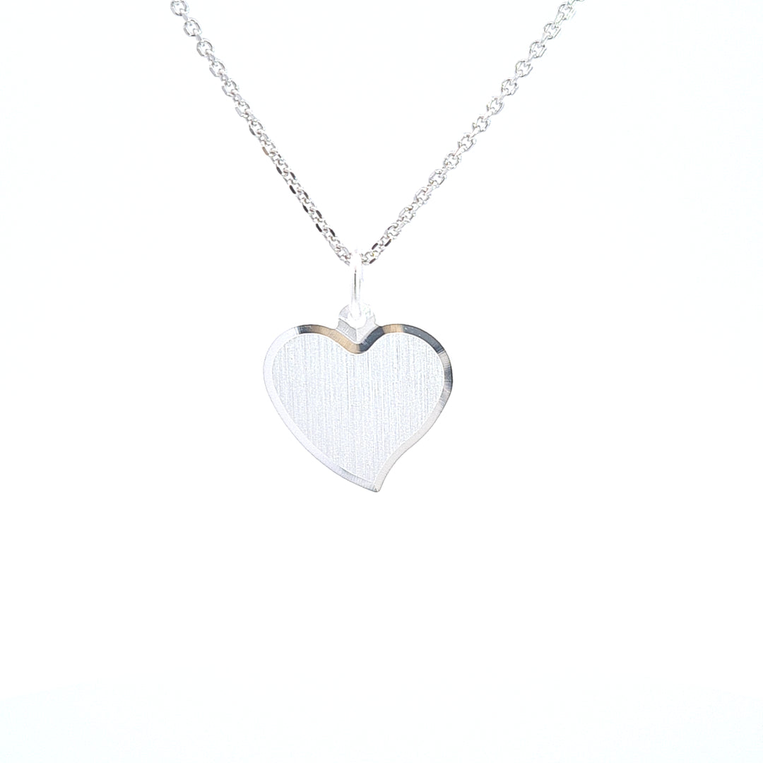 Satin heart engraveable pendant 35654 - Armin Lowe Jewellers