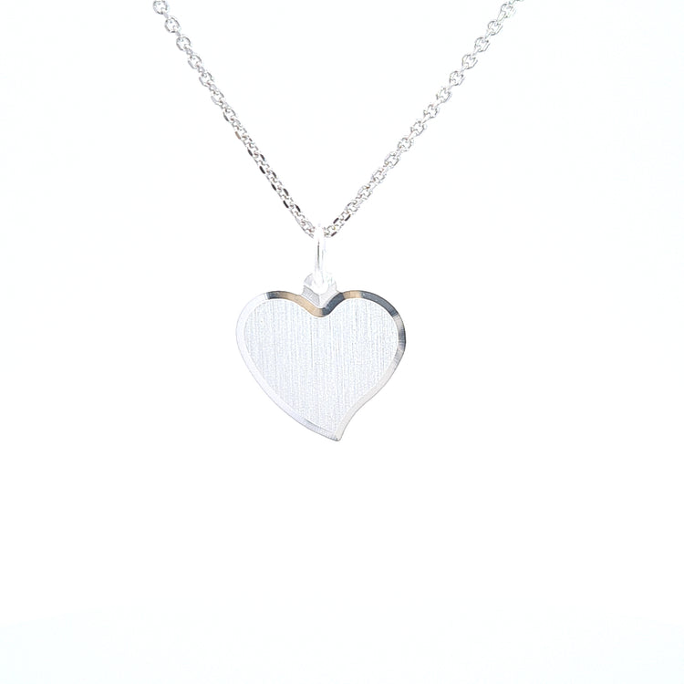 Satin heart engraveable pendant 35654 - Armin Lowe Jewellers