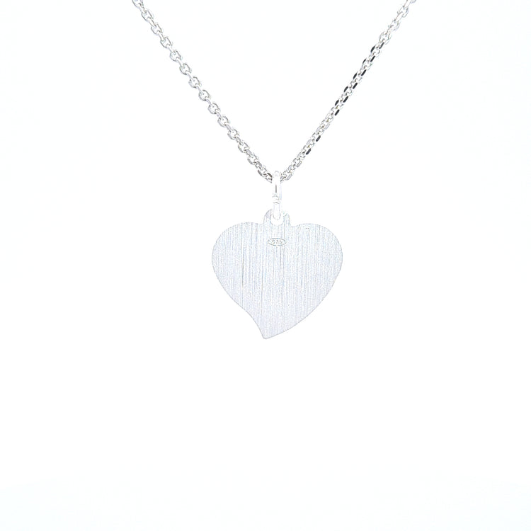 Satin heart engraveable pendant 35654 - Armin Lowe Jewellers