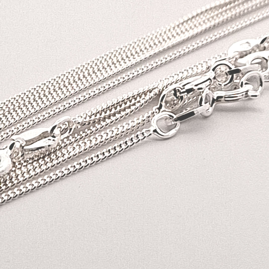 Sterling silver curb link 1mm width 18" strong chain 29341