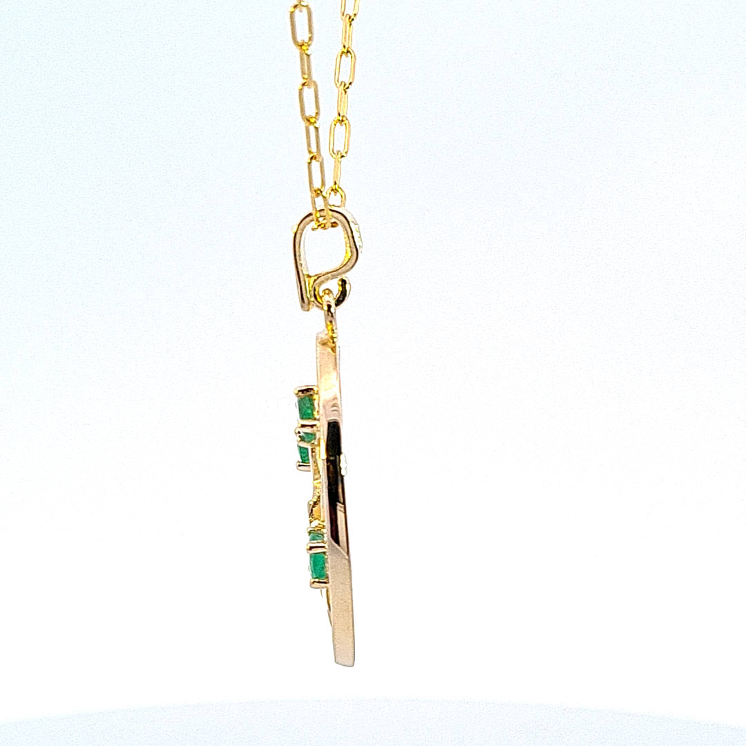 Large gold Emerald pendant 37036 - Armin Lowe Jewellers