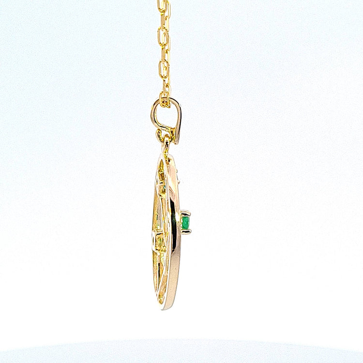 Large gold Emerald pendant 37036 - Armin Lowe Jewellers