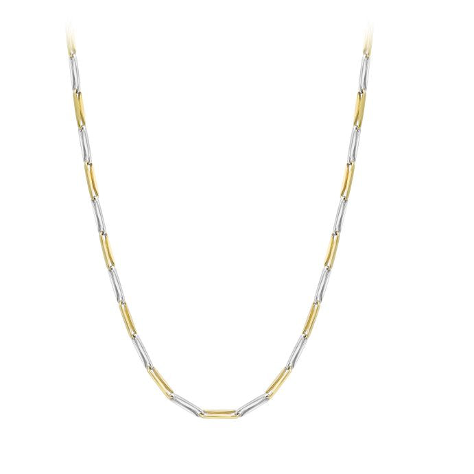 Two colour gold paper Clip neck chain 36760 - Armin Lowe Jewellers