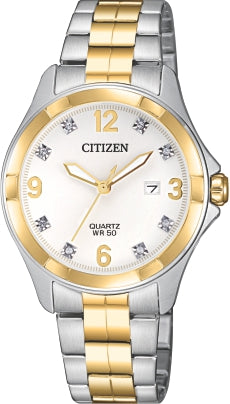 Citizen EU6084-57A Ladies quartz large crystal set watch 37471 - Armin Lowe Jewellers