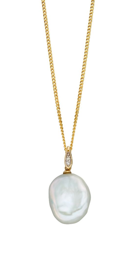 Baroque Pearl And Diamond Pendant 36802 - Armin Lowe Jewellers