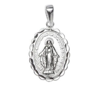 19mm Miraculous medal on chain 37232 - Armin Lowe Jewellers