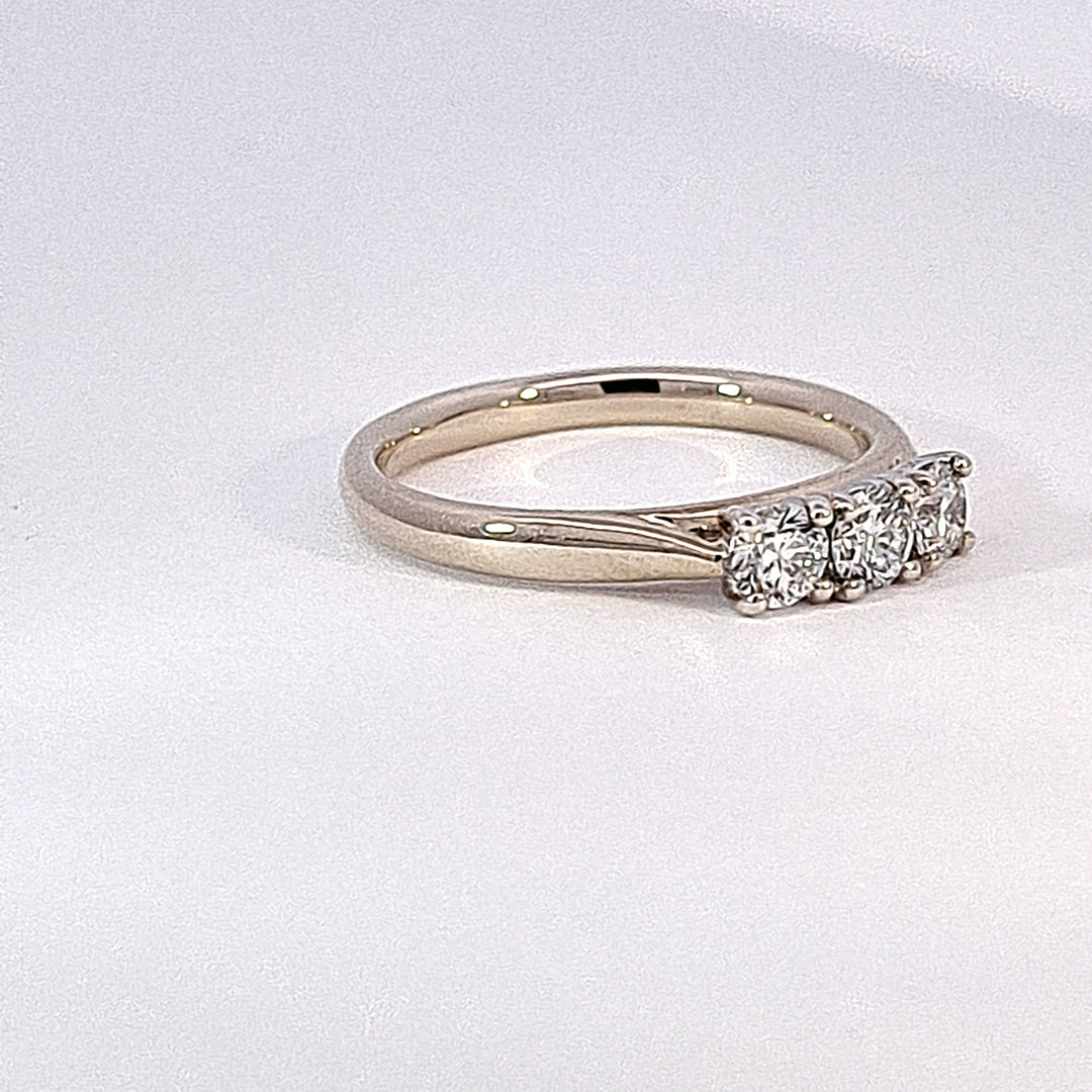 Gold Half carat Trilogy Lab Diamond Engagement ring 35859 - Armin Lowe Jewellers