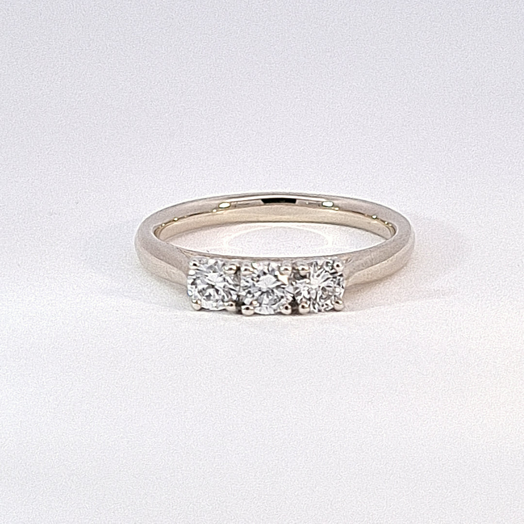 Gold Half carat Trilogy Lab Diamond Engagement ring 35859 - Armin Lowe Jewellers