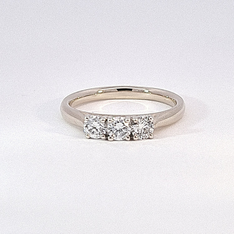 Gold Half carat Trilogy Lab Diamond Engagement ring 35859 - Armin Lowe Jewellers