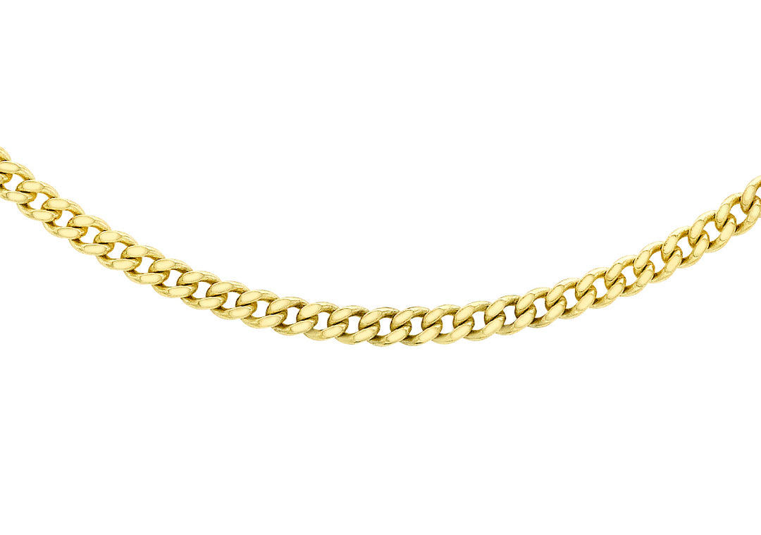 9ct gold diamond cut curb link pendant chain 34884 - Armin Lowe Jewellers