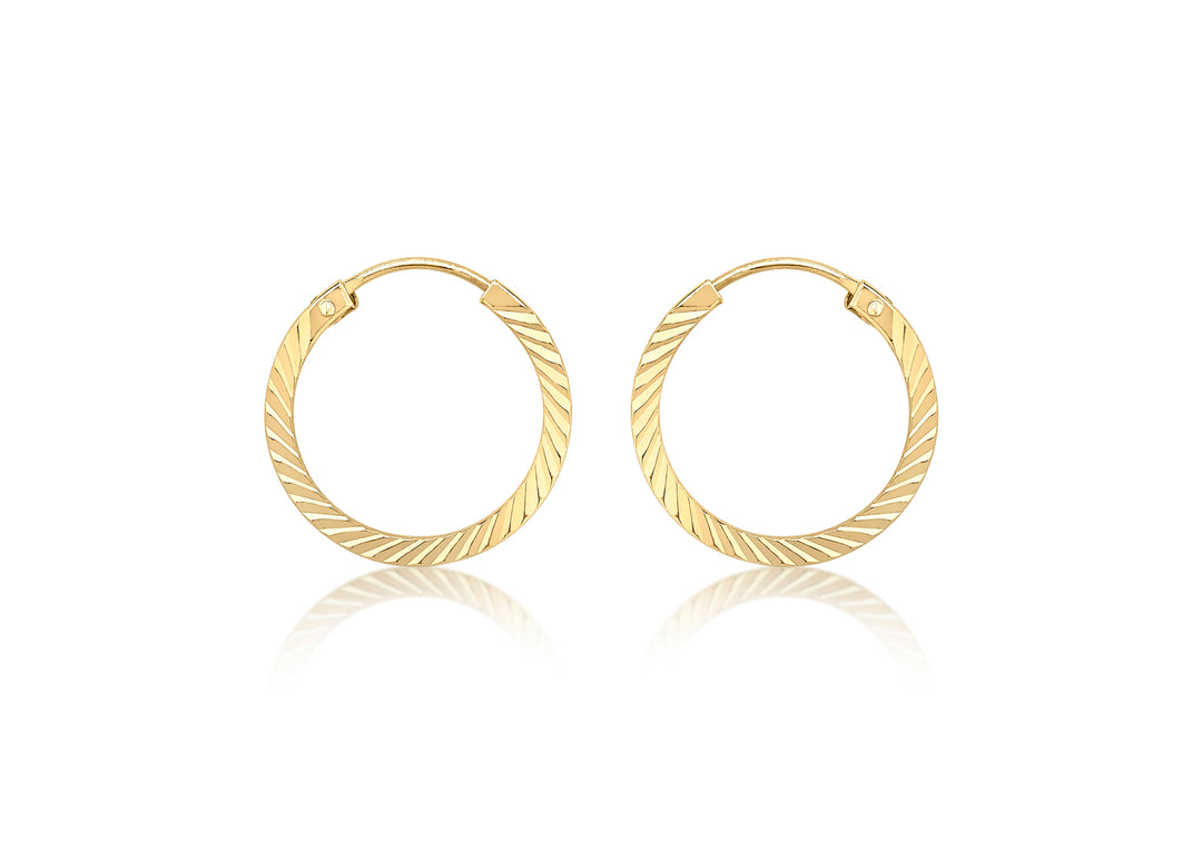 9ct gold faceted hinged sleepers 34741 - Armin Lowe Jewellers