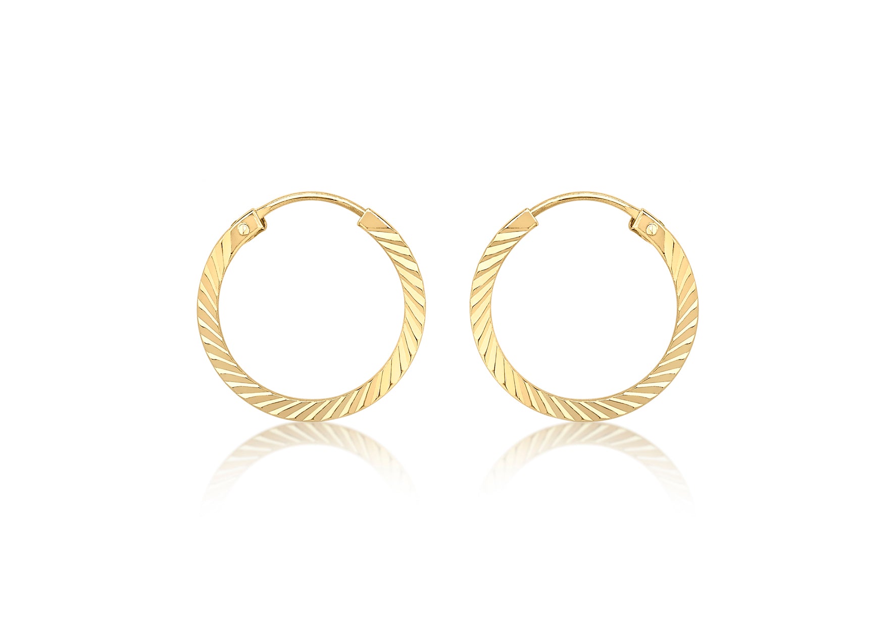 9ct gold faceted hinged sleepers 34741 - Armin Lowe Jewellers