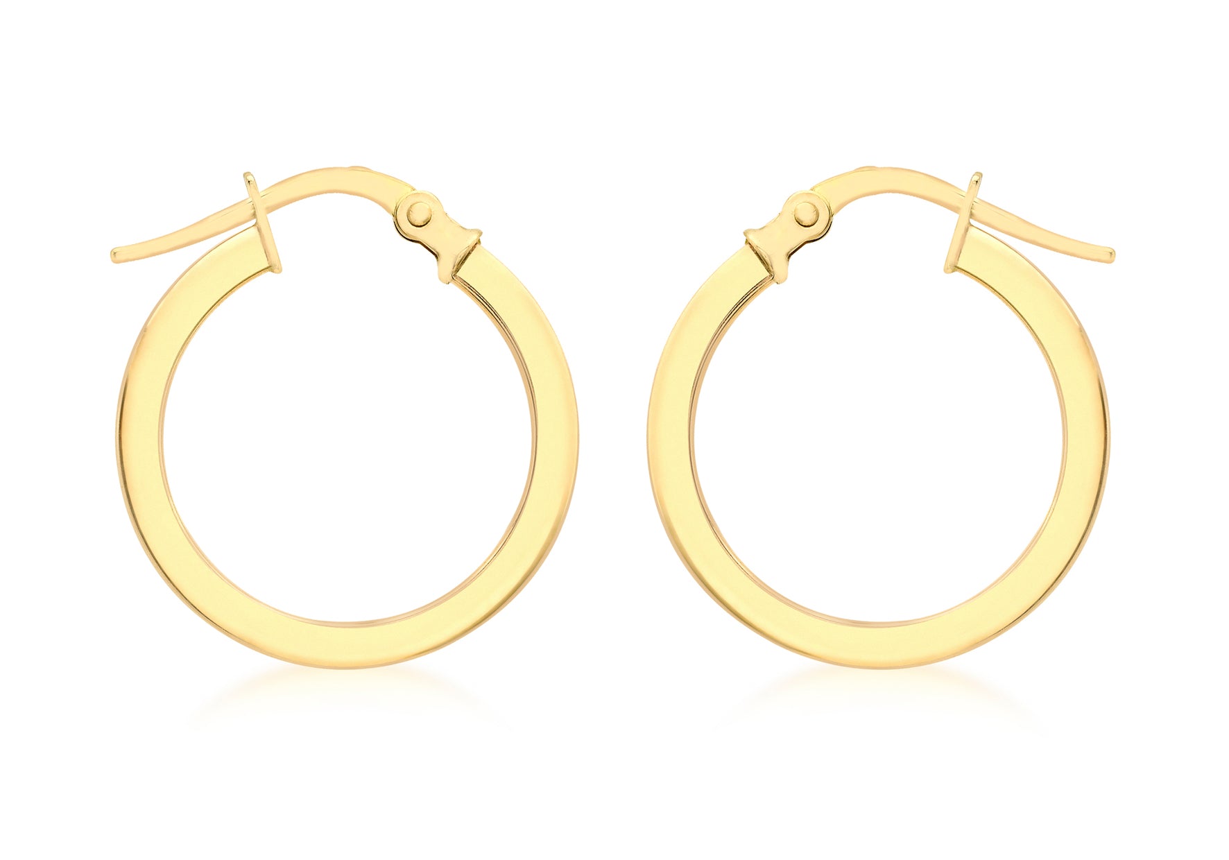 Gold 2mm square tube 16mm round hoop earrings 36274 - Armin Lowe Jewellers