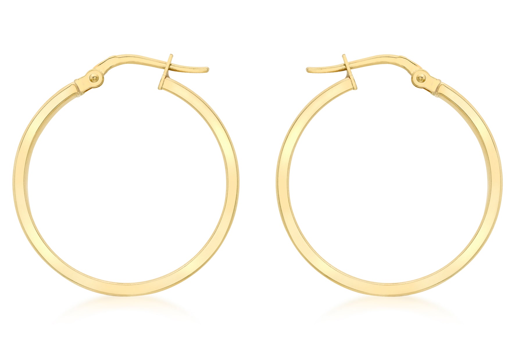 Gold rectangular-tube hoop earrings 36276 - Armin Lowe Jewellers