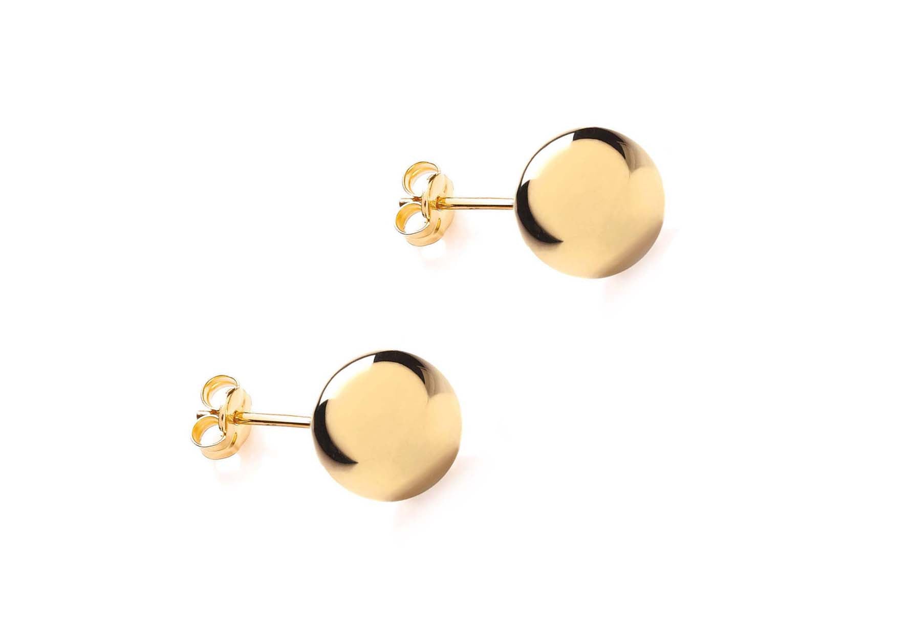 9ct yellow gold polished 10mm ball studs 35216 - Armin Lowe Jewellers