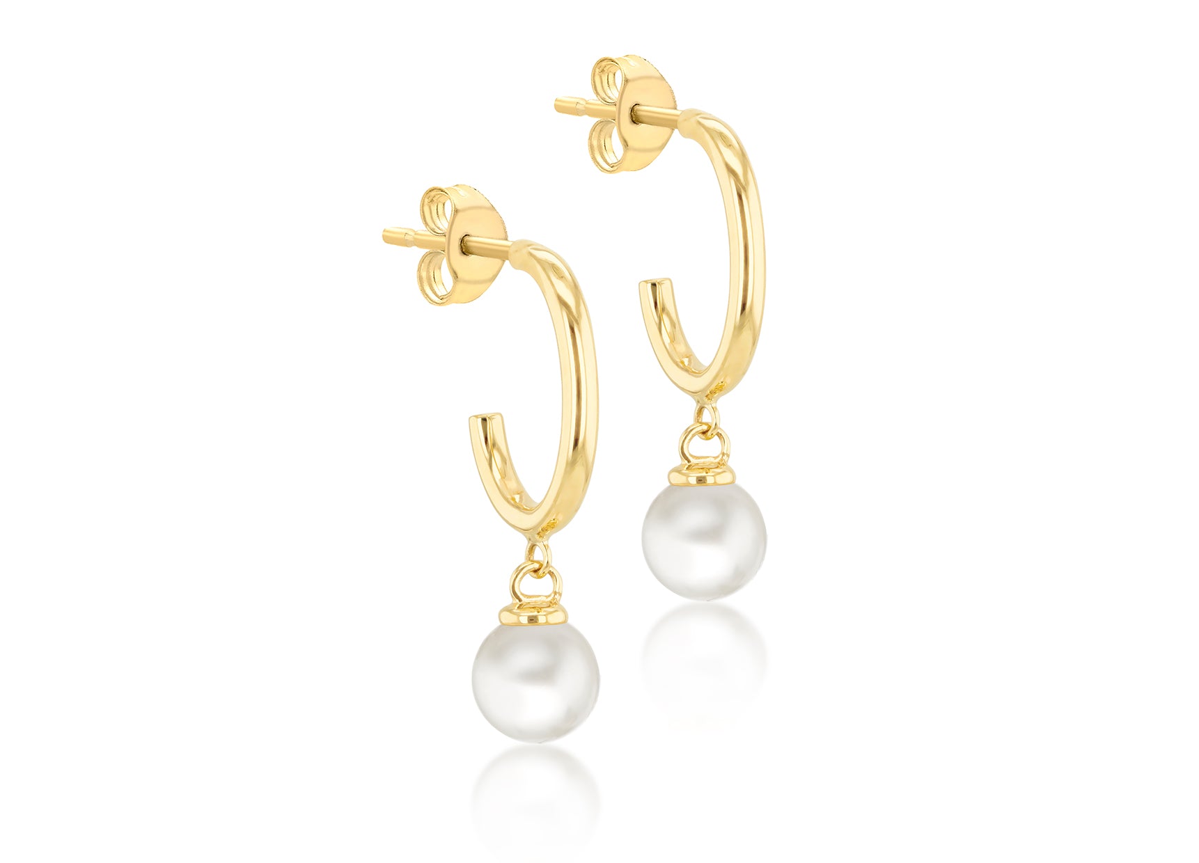 Gold fresh water pearls drop earrings 36279 - Armin Lowe Jewellers