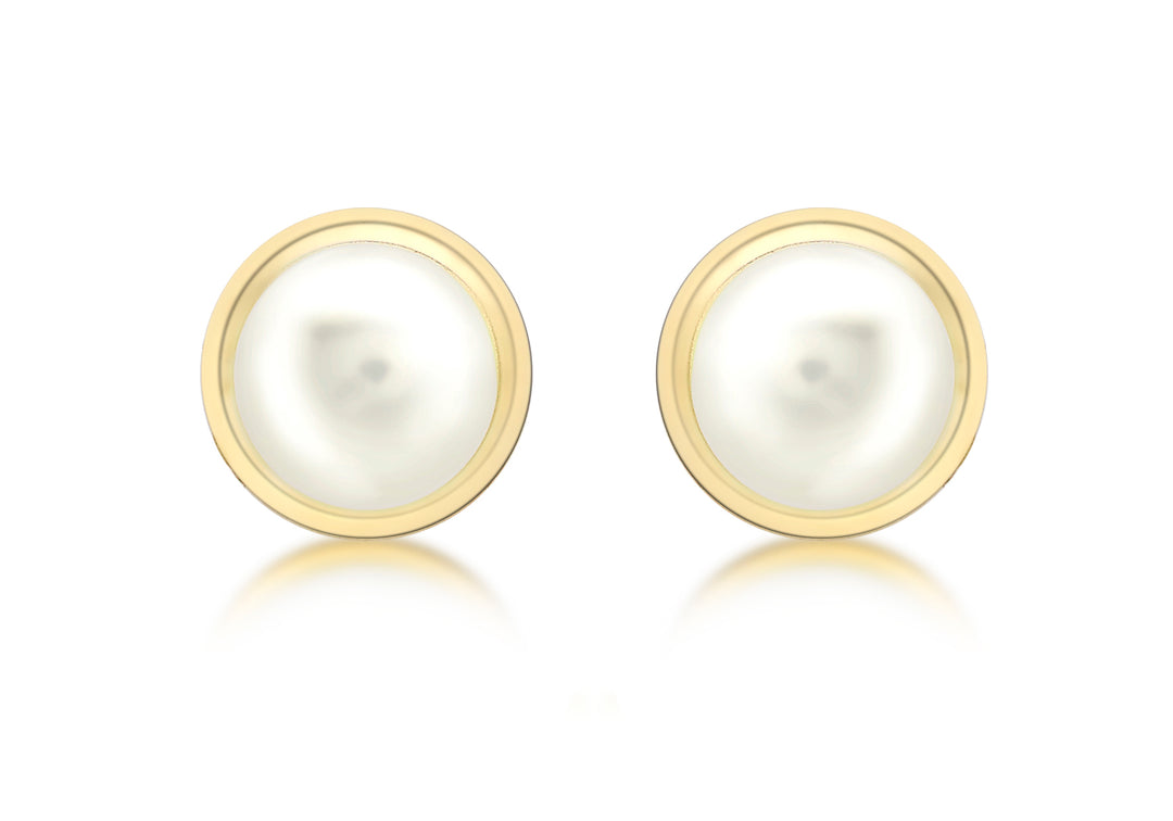 9ct gold Pearl freshwater cultured earrings 35755 - Armin Lowe Jewellers