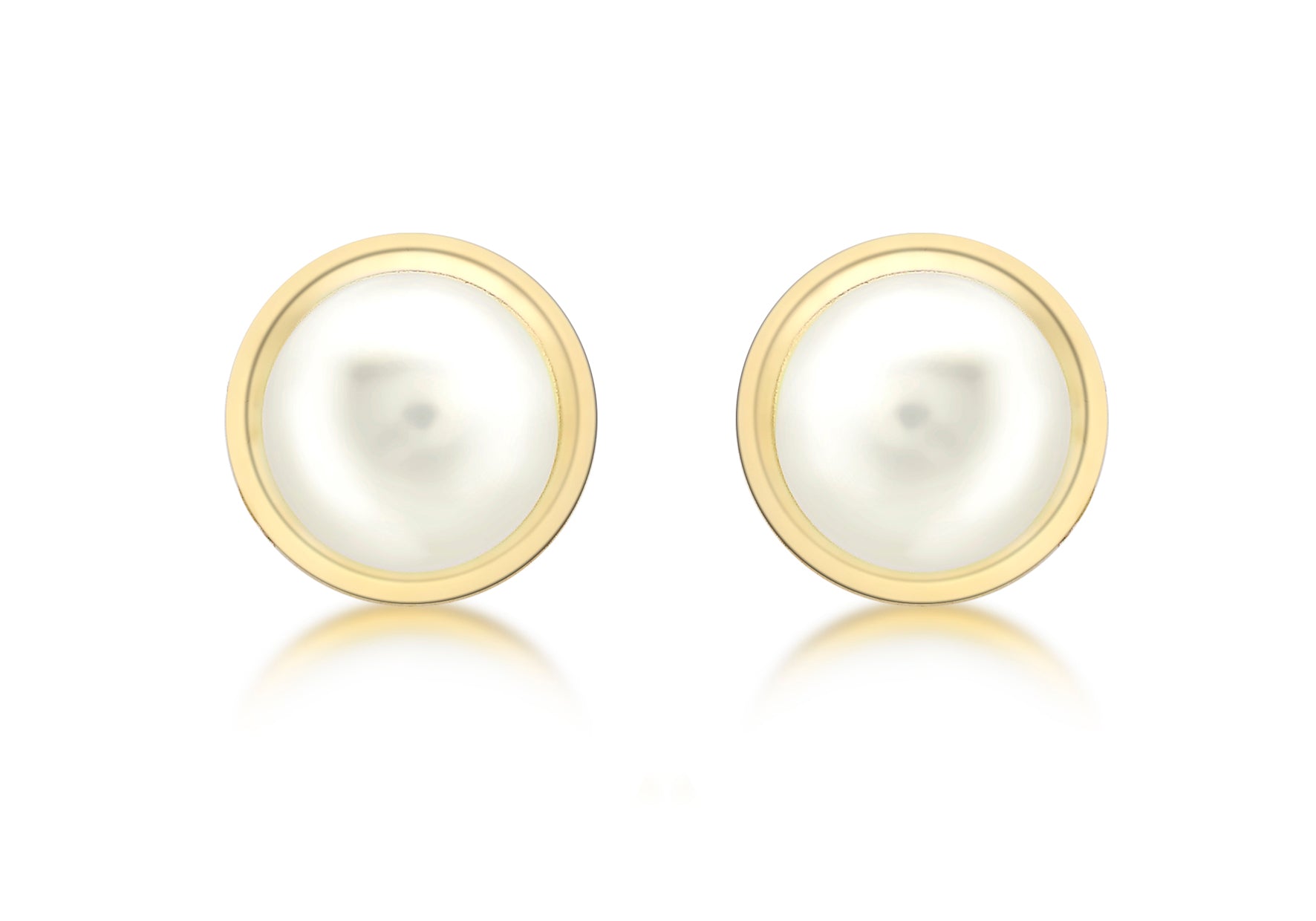 9ct gold Pearl freshwater cultured earrings 35755 - Armin Lowe Jewellers