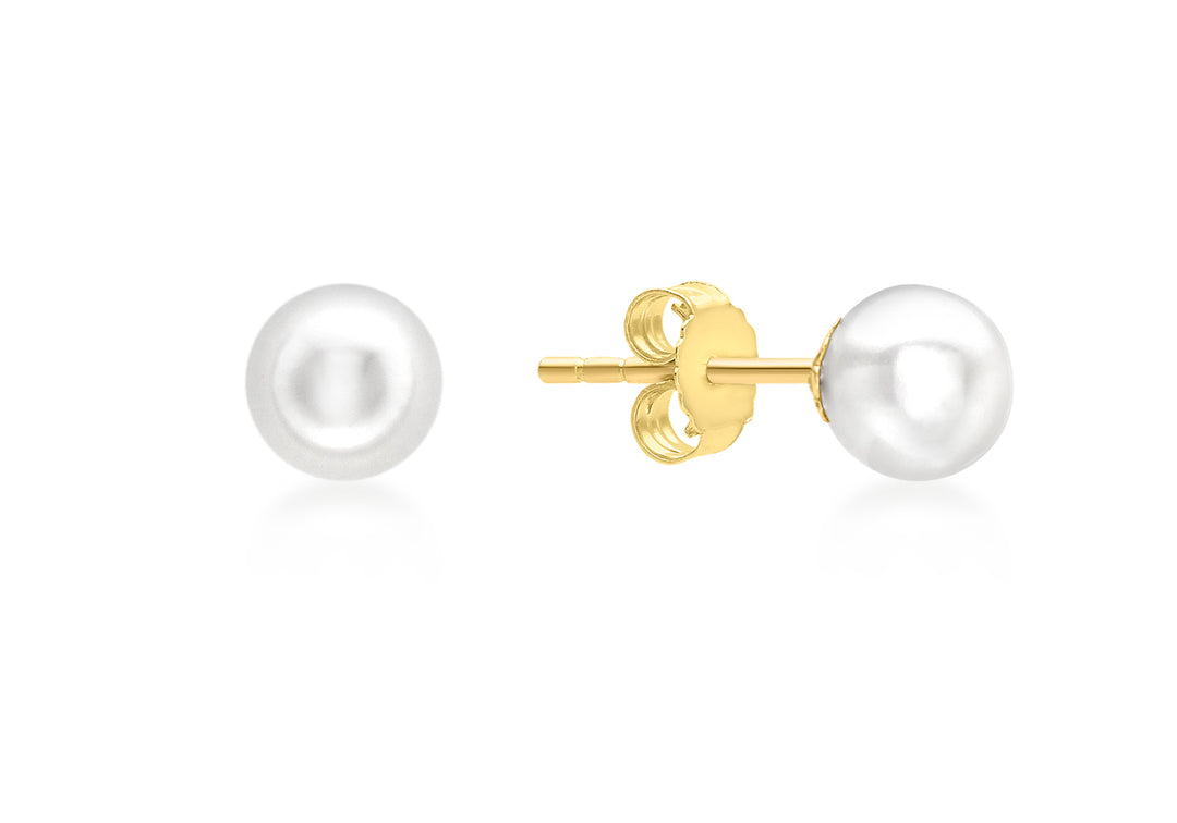 9ct gold 5mm cultured pearl stud earrings 34829 - Armin Lowe Jewellers