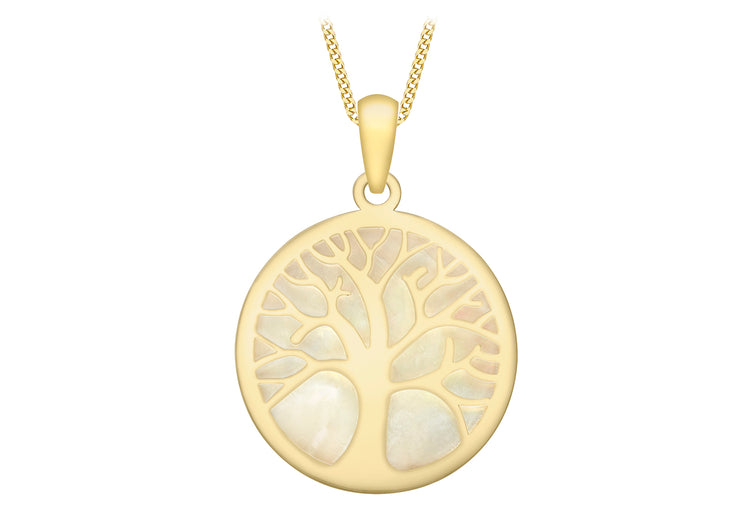 Gold Tree of Life MOP pendant 35765 34884 - Armin Lowe Jewellers