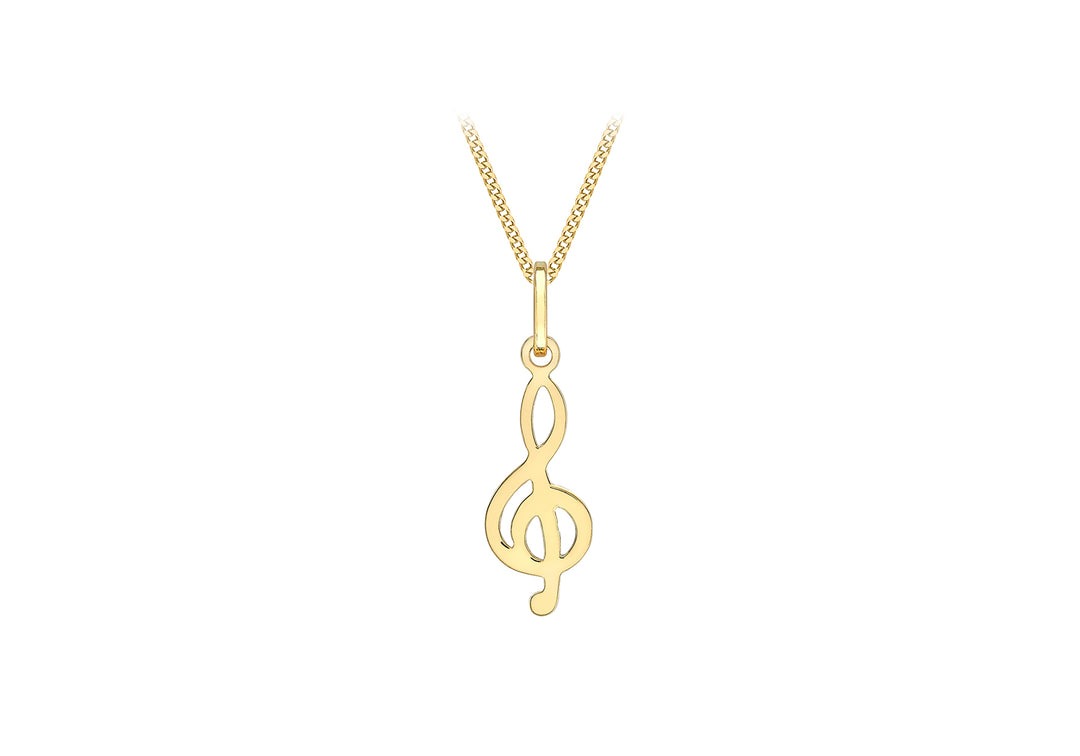 9ct gold treble-clef pendant 36292 - Armin Lowe Jewellers