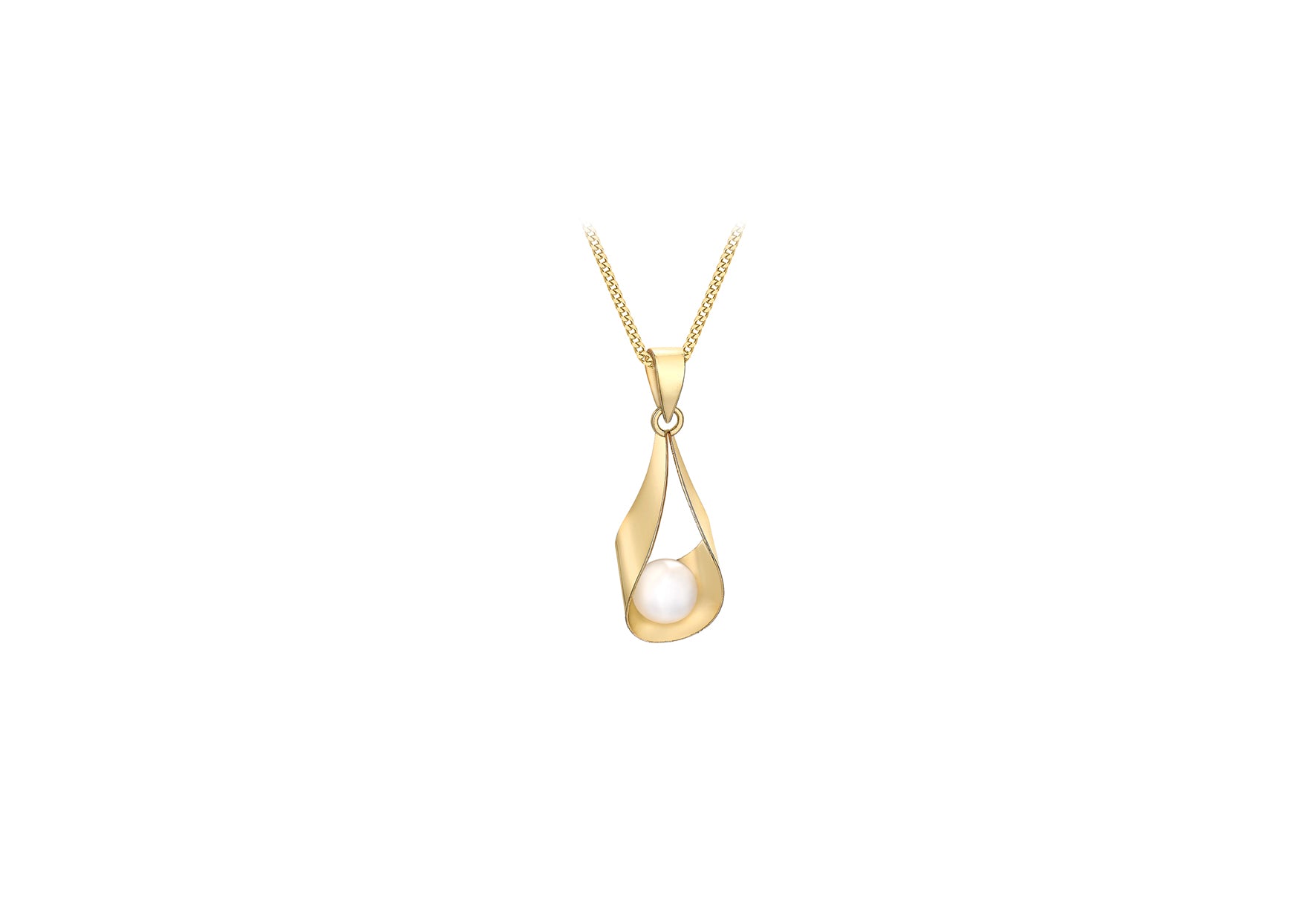 9ct gold pearl sling pendant 36293 - Armin Lowe Jewellers