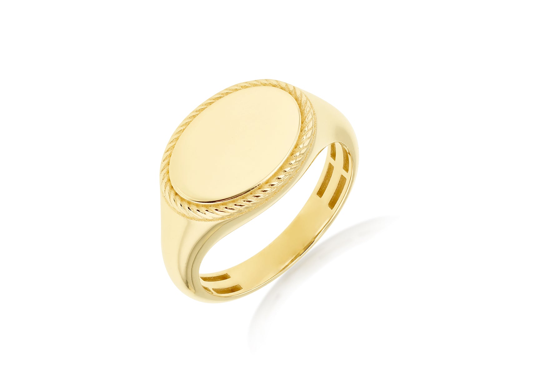 9ct gold oval twisted rope frame signet ring 36297 - Armin Lowe Jewellers