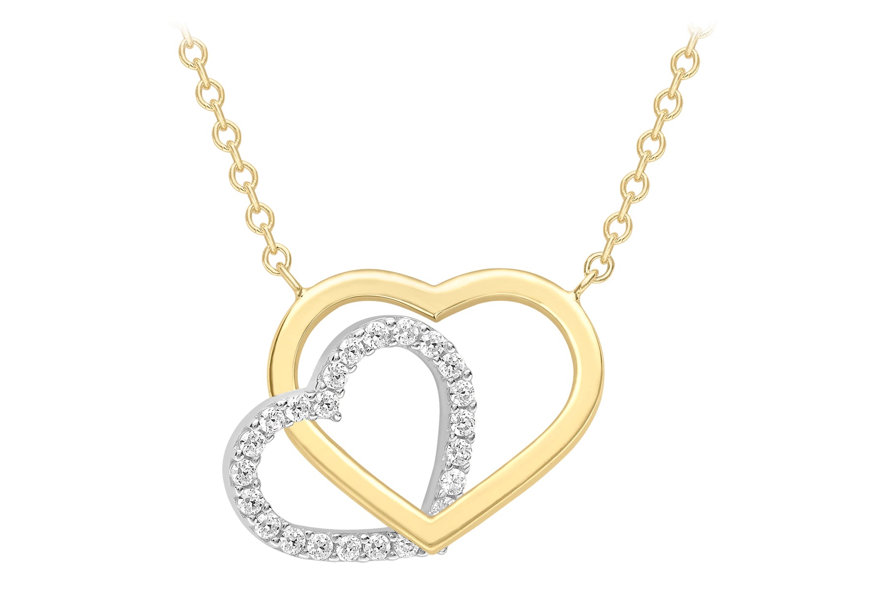 Yellow & white gold Hearts pendant 35743 - Armin Lowe Jewellers