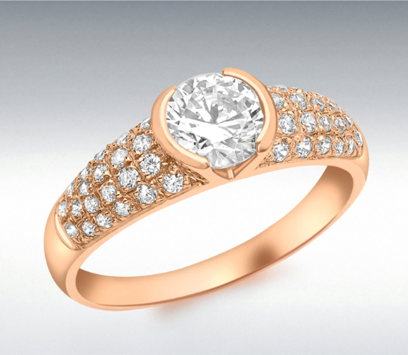 Rose gold Solitaire ring 36024 - Armin Lowe Jewellers