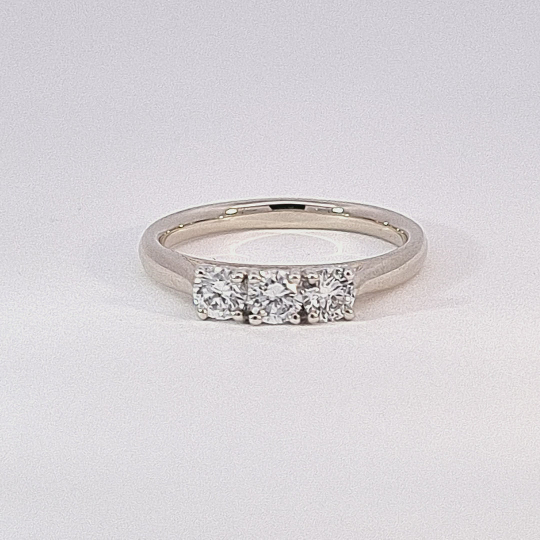 Gold Half carat Trilogy Lab Diamond Engagement ring 35859