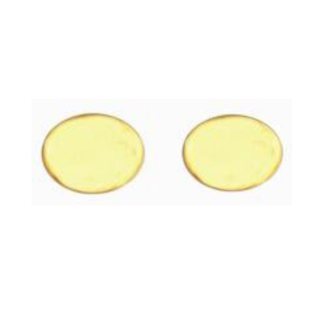 Oval flat large plain gold plated cufflinks suitable for personalised engraving 33076 - Armin Lowe Jewellers