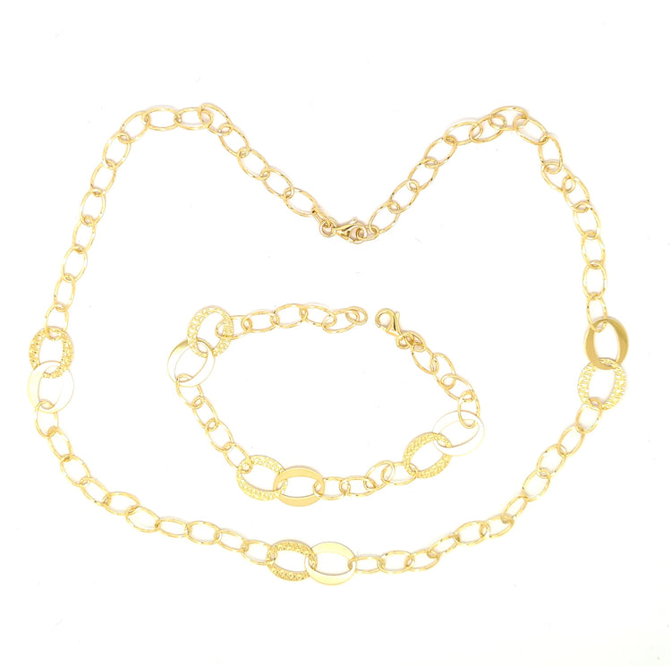 9ct yellow gold matching necklet and bracelet 35607 - Armin Lowe Jewellers