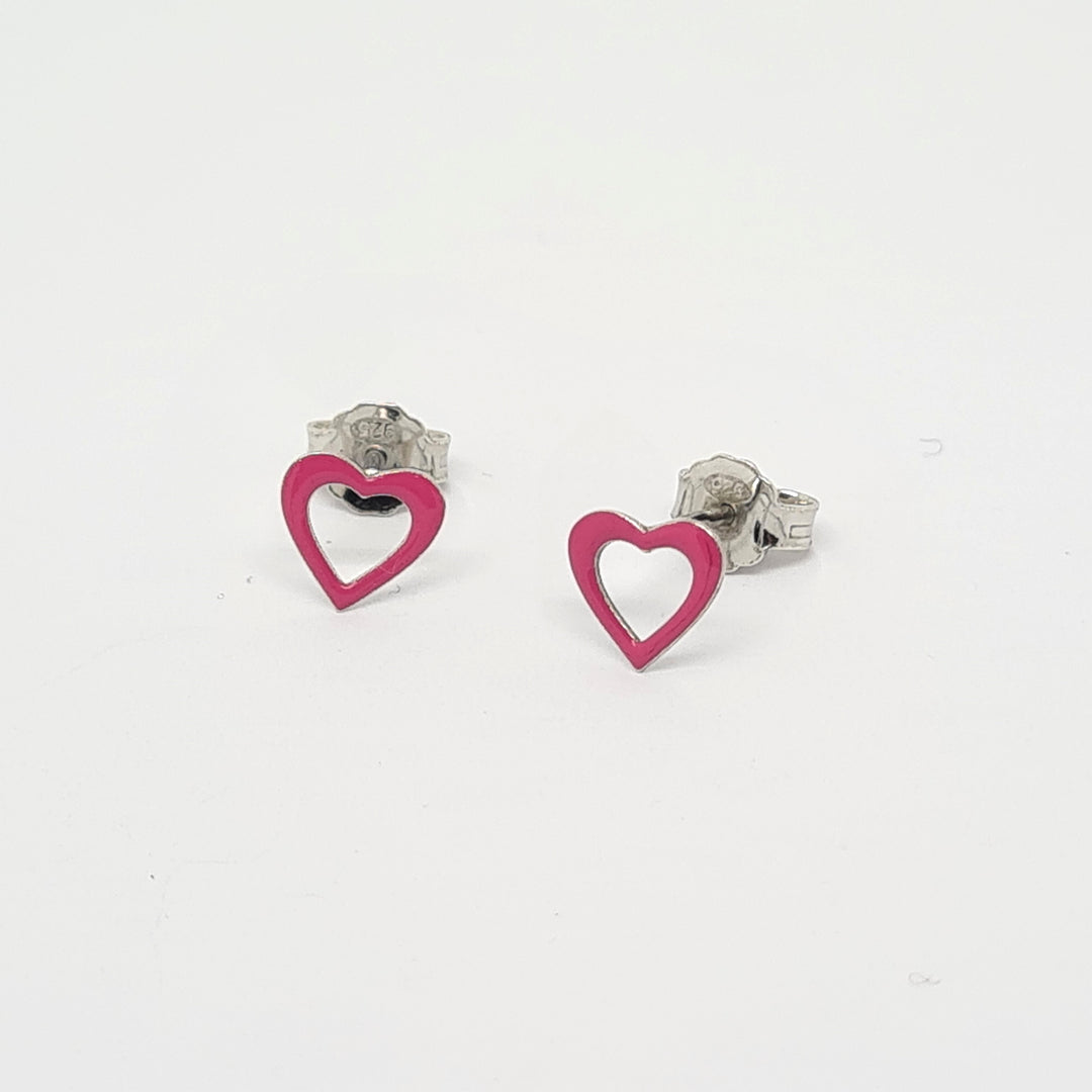 Kids pink Heart earrings 35885 - Armin Lowe Jewellers