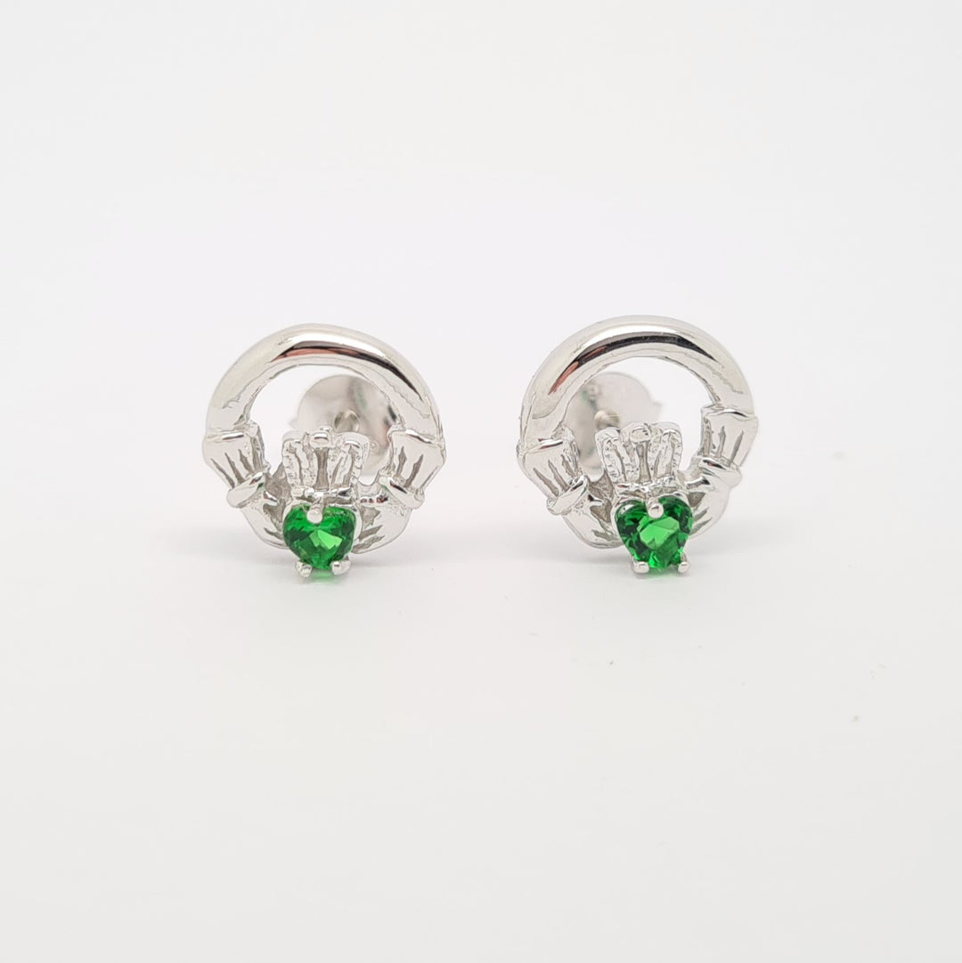 May Claddagh Birthstone  Studs 35198 - Armin Lowe Jewellers