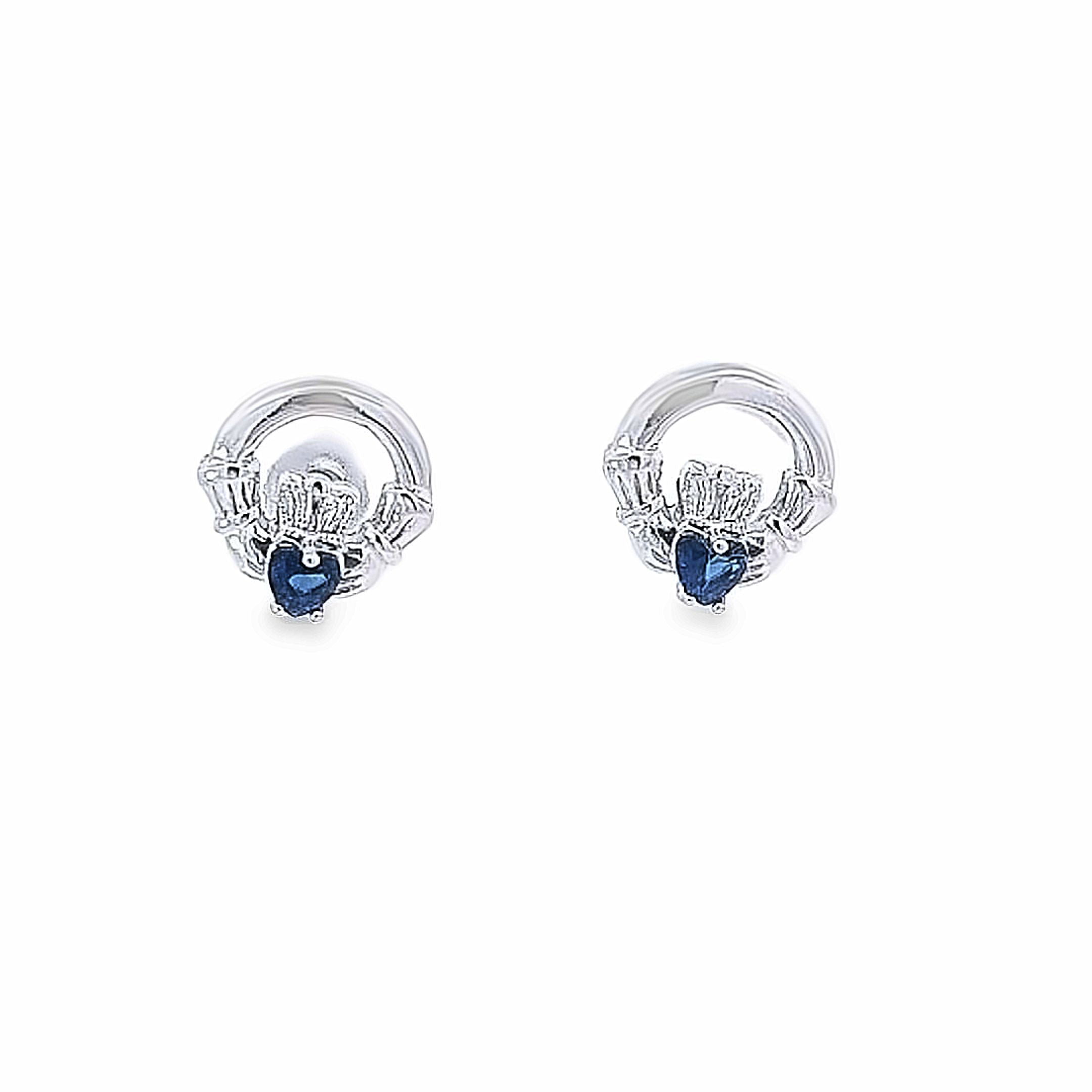 Claddagh September Birthstone Studs 35202 - Armin Lowe Jewellers