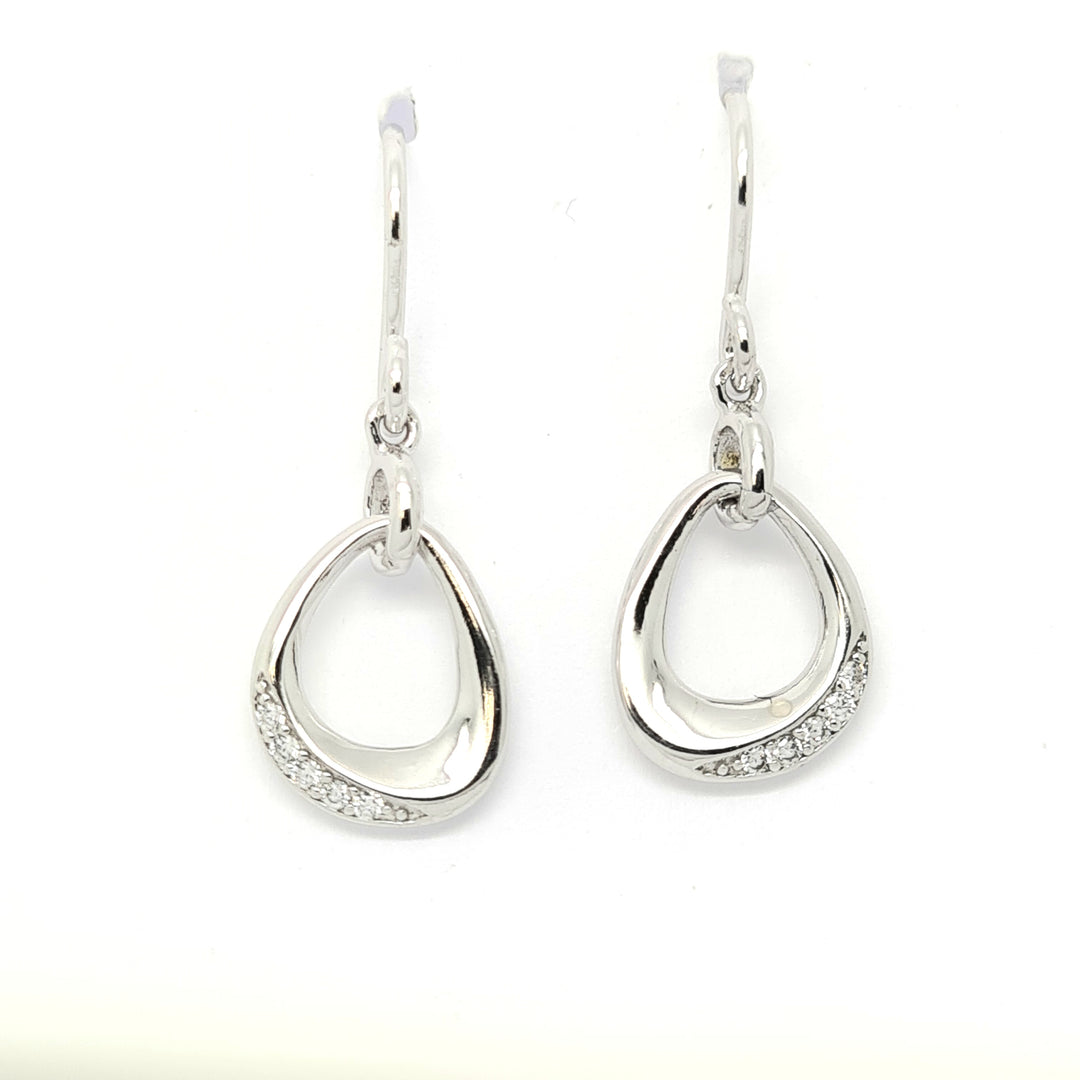 Organic pear drop shaped drop earrings 35331 - Armin Lowe Jewellers