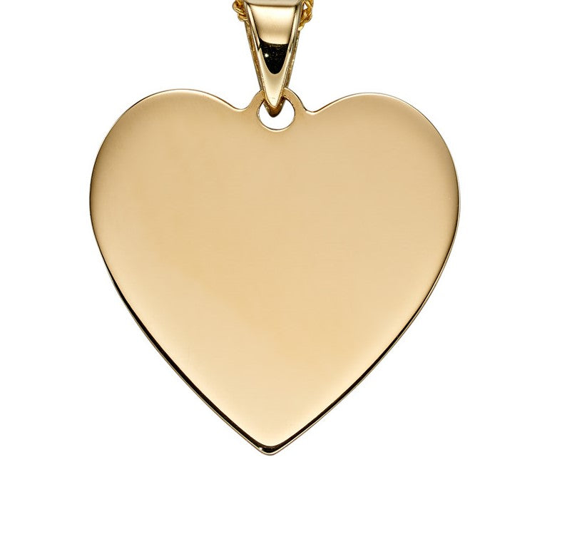 9ct yellow gold polished 14mm Heart shaped disc 35685 - Armin Lowe Jewellers