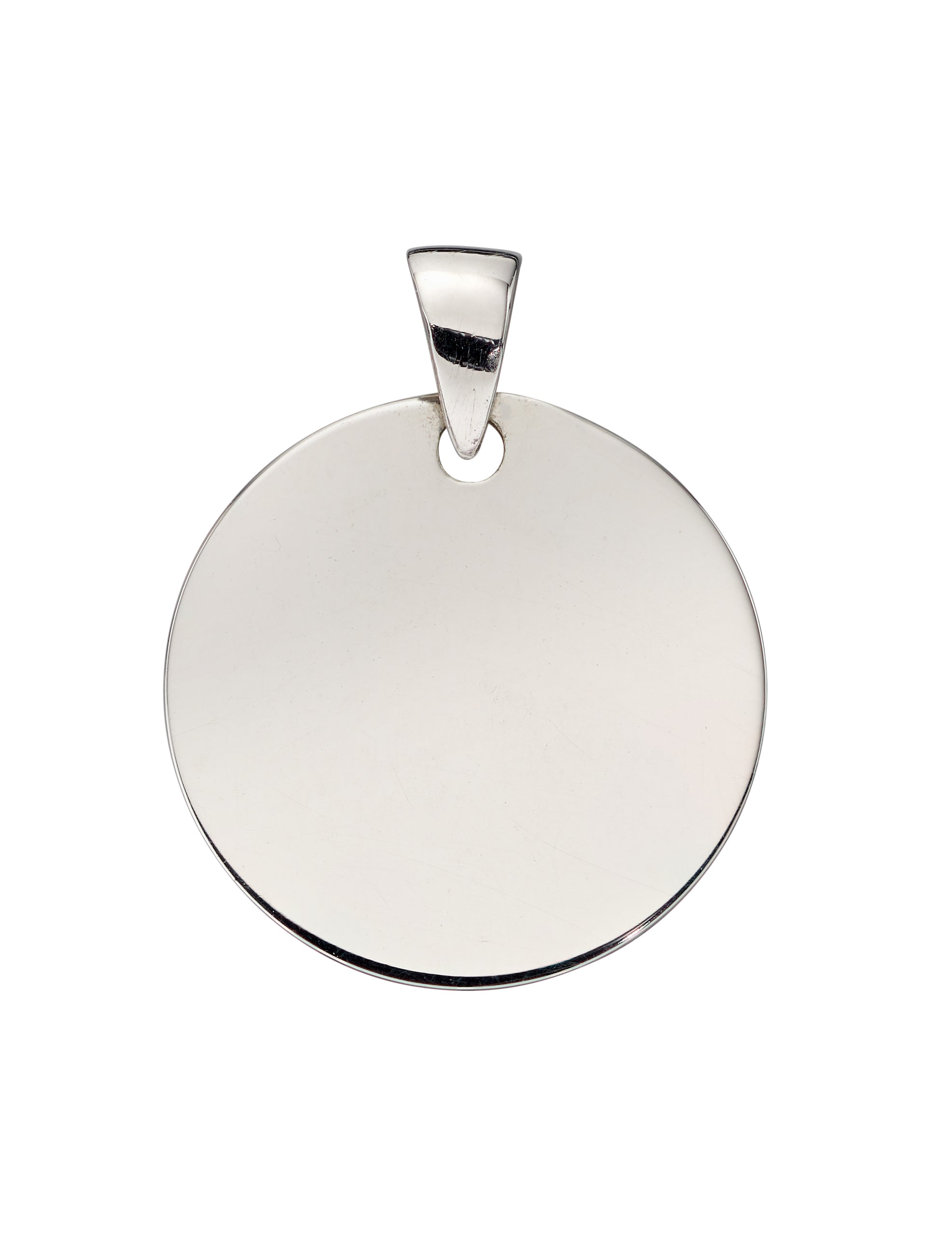 9ct white gold polished 11mm round disc 35686 - Armin Lowe Jewellers