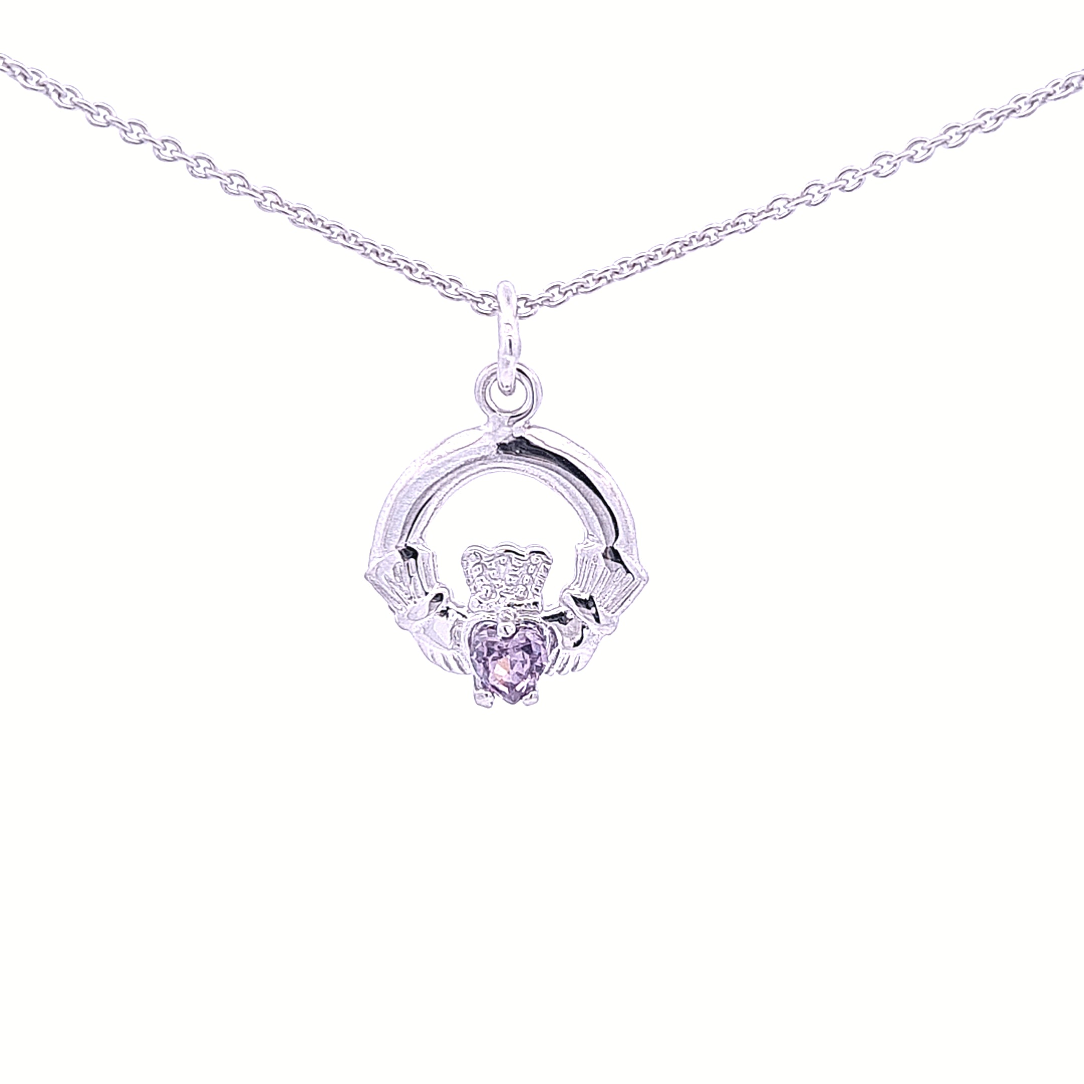 Sterling silver Claddagh June Birthstone pendant 36205 - Armin Lowe Jewellers