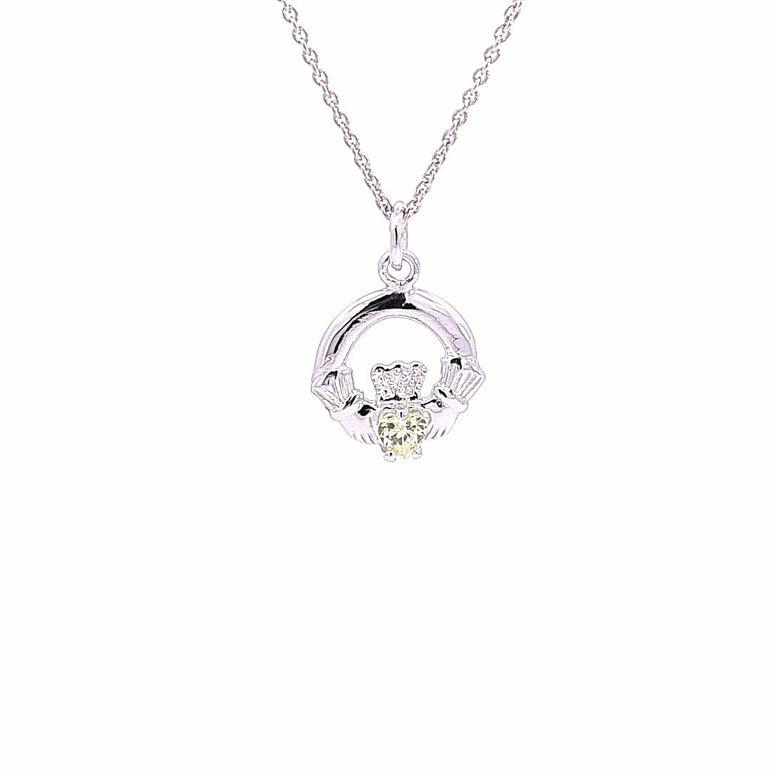 Sterling silver Claddagh August Birthstone pendant 33361 - Armin Lowe Jewellers