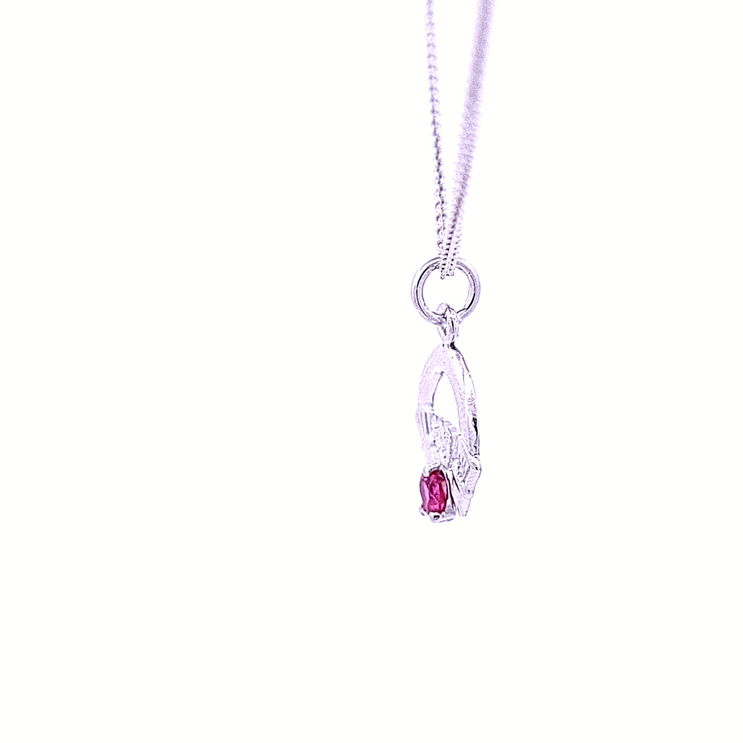 Sterling silver Claddagh July Birthstone pendant 33362 - Armin Lowe Jewellers