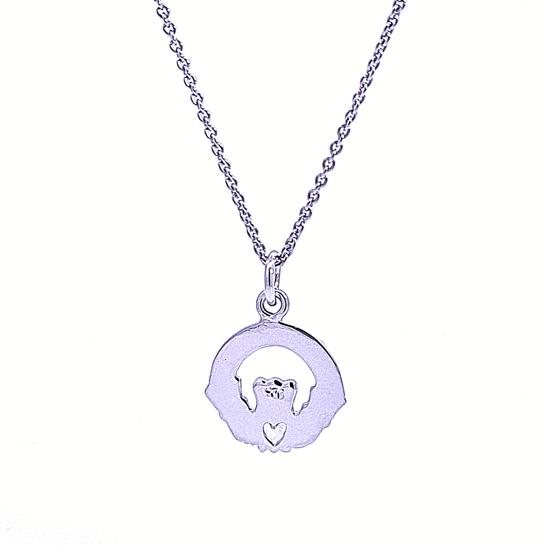 Sterling silver Claddagh April Birthstone pendant 35605 - Armin Lowe Jewellers