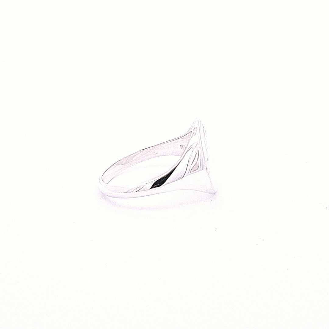 Oval Diagonal pattern signet ring 36162 - Armin Lowe Jewellers