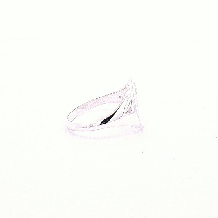 Oval Diagonal pattern signet ring 36162 - Armin Lowe Jewellers