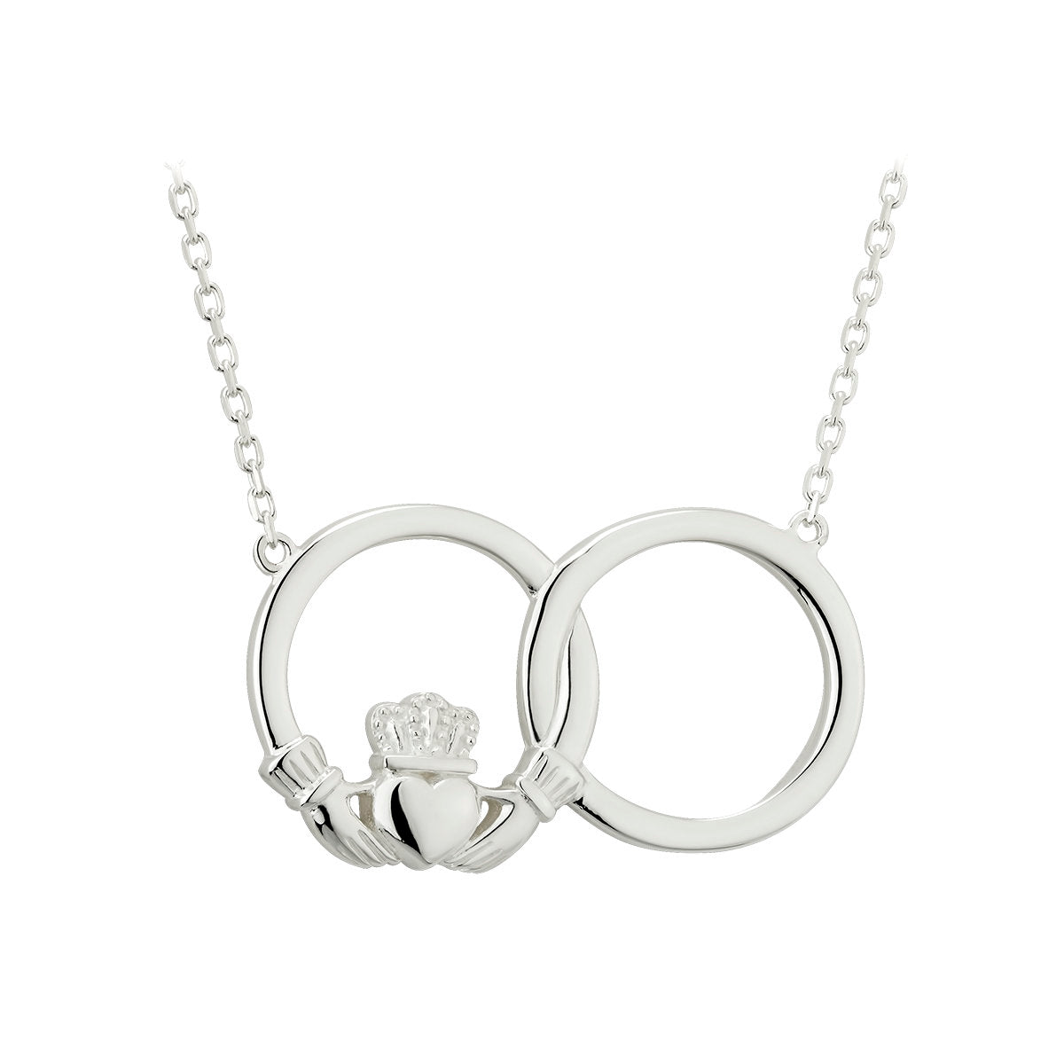 Connected Claddagh and circle pendant 31552 - Armin Lowe Jewellers