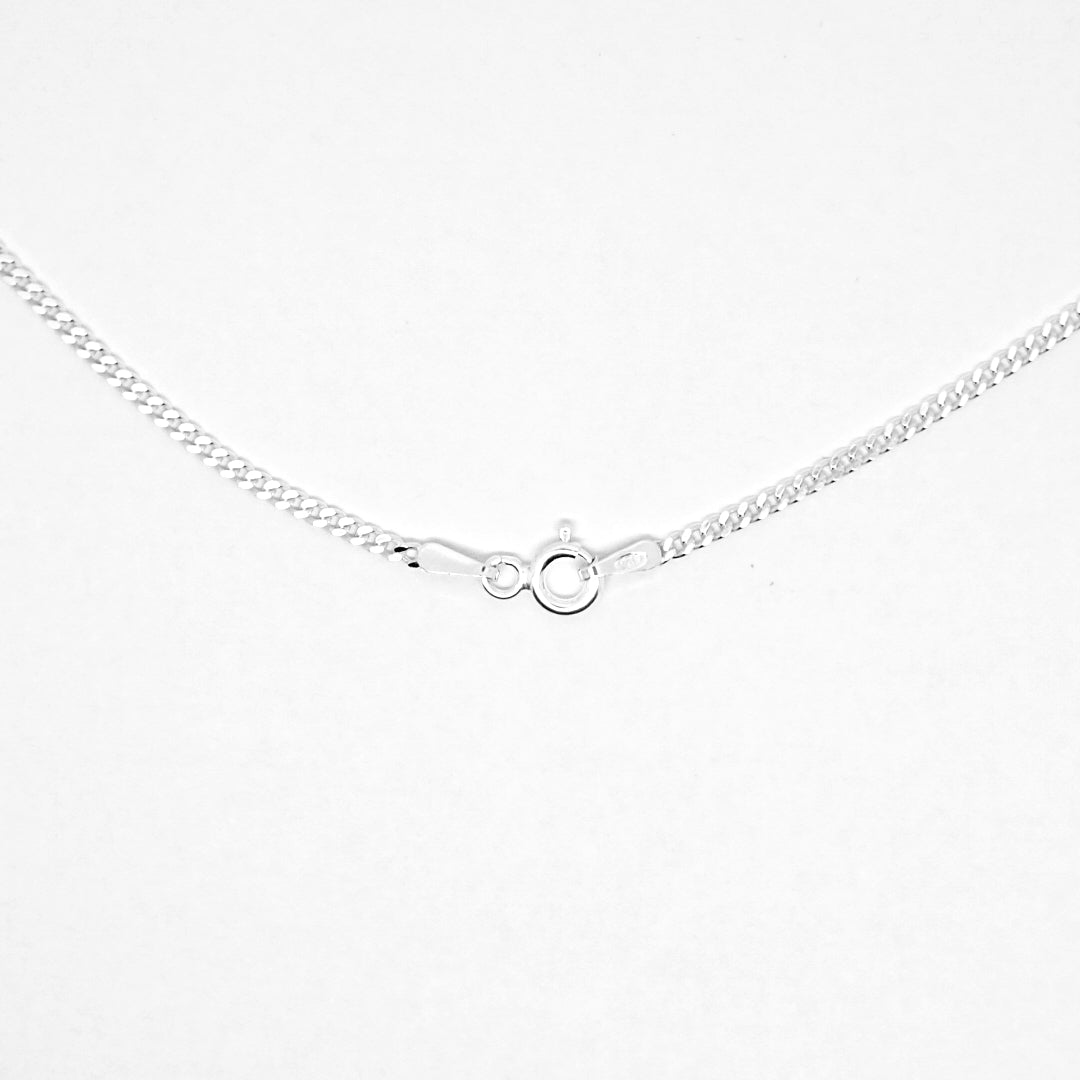 Sterling silver filed curb link, 1.75mm width chain with strength, suitable for pendants and medals, etc. 27538 - Armin Lowe Jewellers