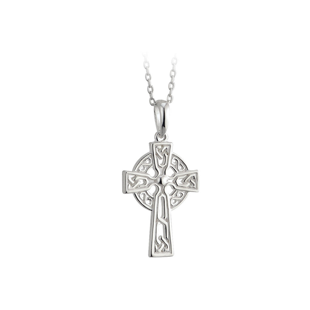 Open work sterling silver Celtic cross 35353 - Armin Lowe Jewellers