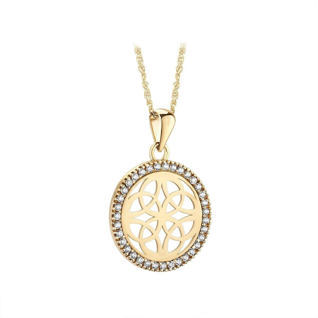 Gold Celtic knot work pendant in a truly modern design 36341 - Armin Lowe Jewellers